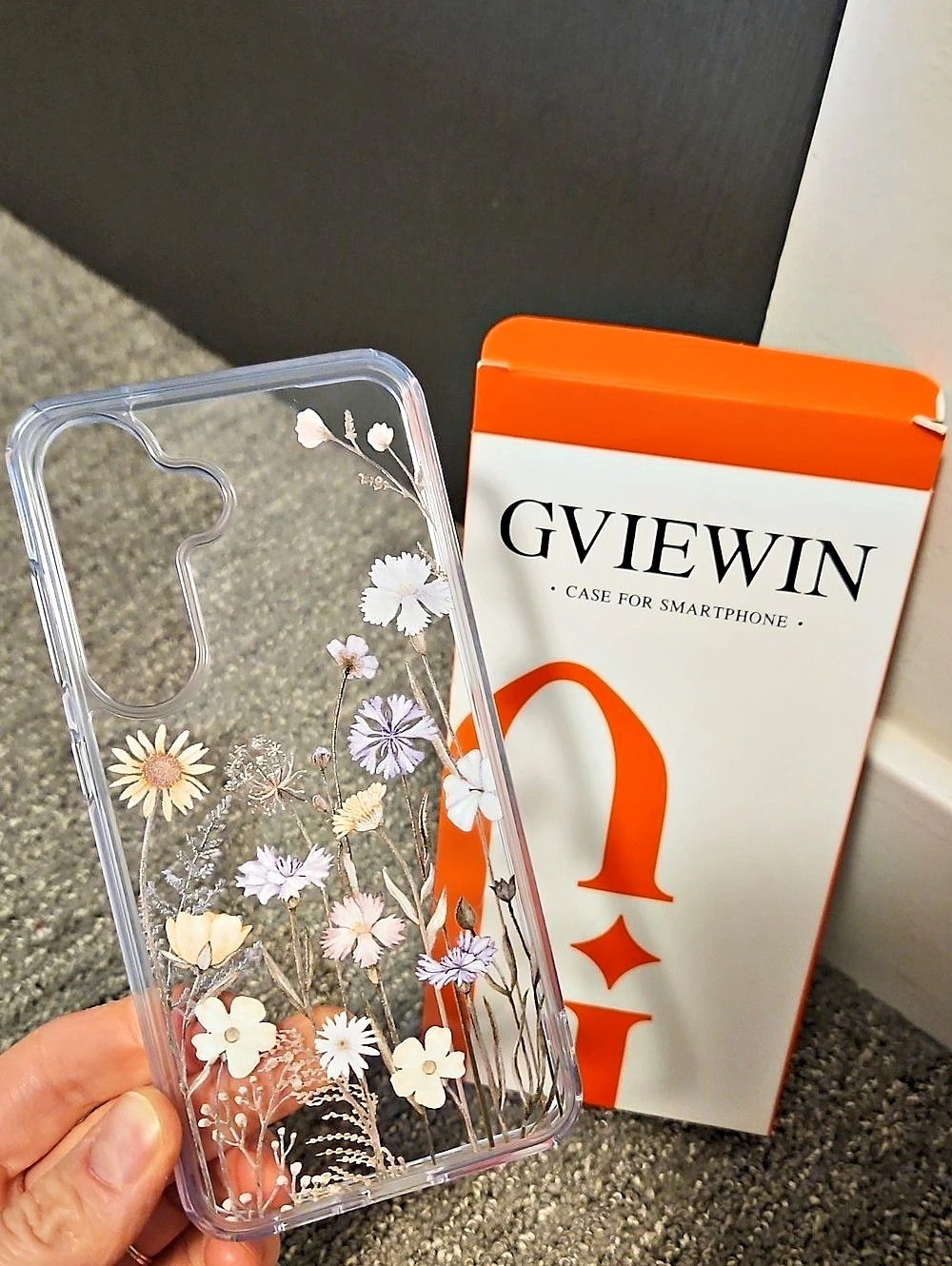 GVIEWIN Galaxy S25 Clear Floral Phone Case